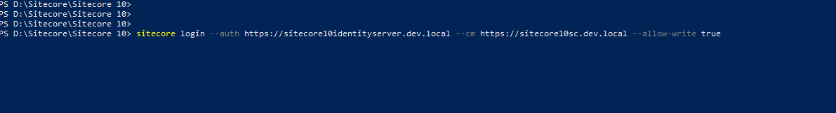 Log in to a Sitecore instance with Sitecore CLI